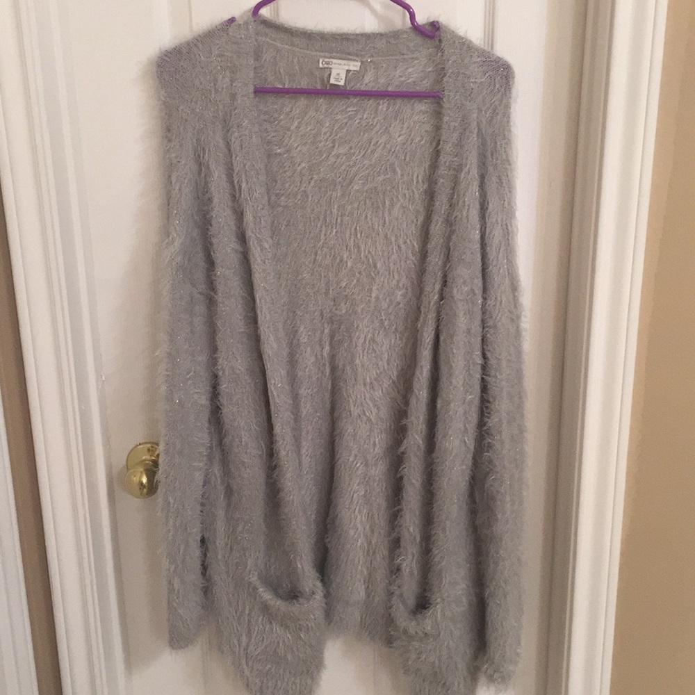 Silver&Gray fur cardigan